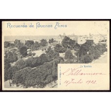 CIUDAD DE BUENOS AIRES LA RECOLETA 1902 MUY RARA TARJETA POSTAL